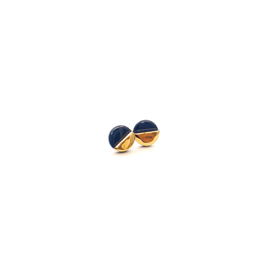 Sculptural Stud Earrings (Blue)