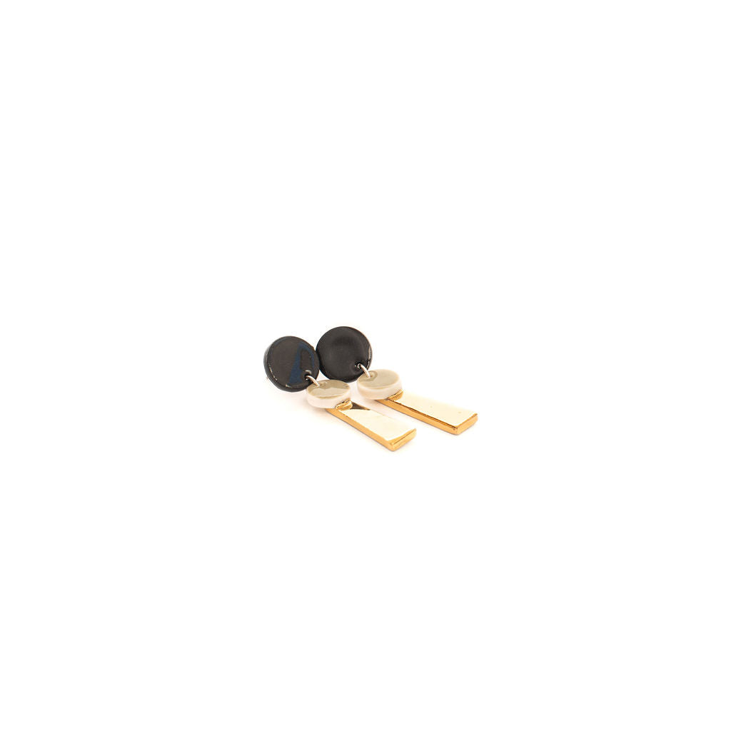 Tassel Earrings (Black and Gold)