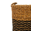 Natural Seagrass and Black Jute Basket