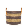 Seagrass Grey Natural Stripe Basket