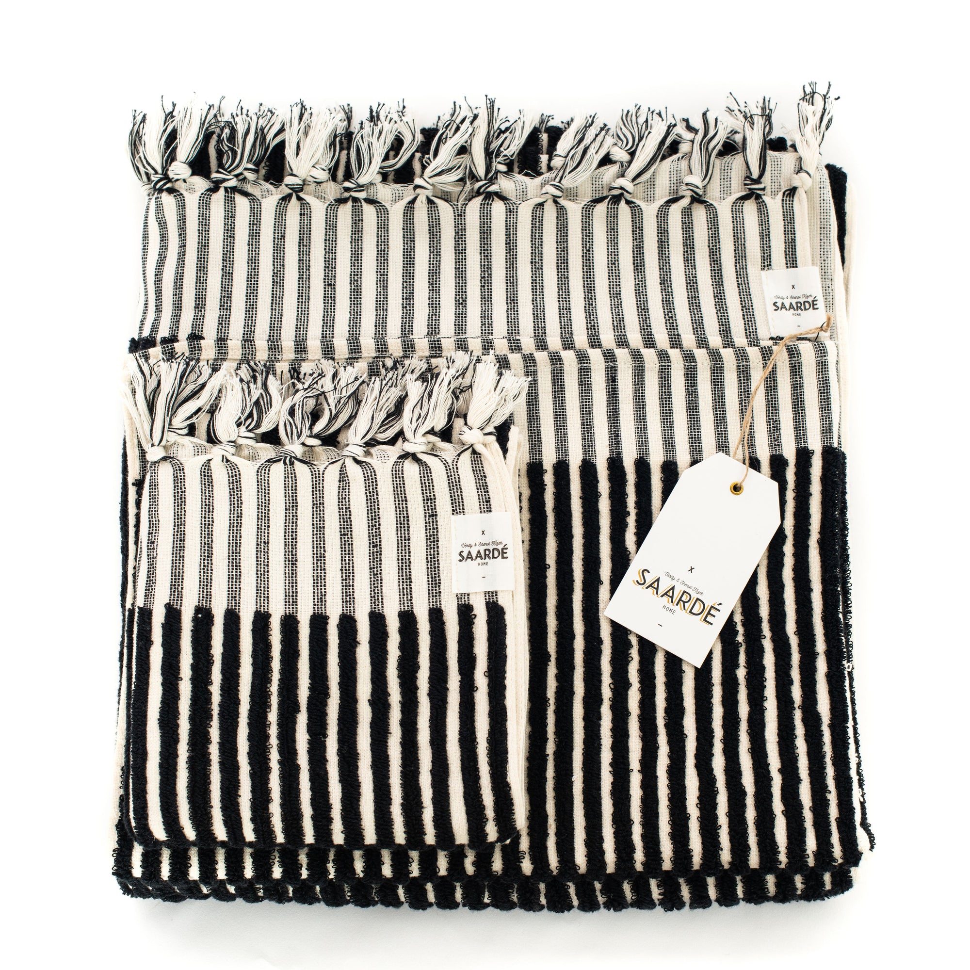 Wanderer Stripe Towels (Black)