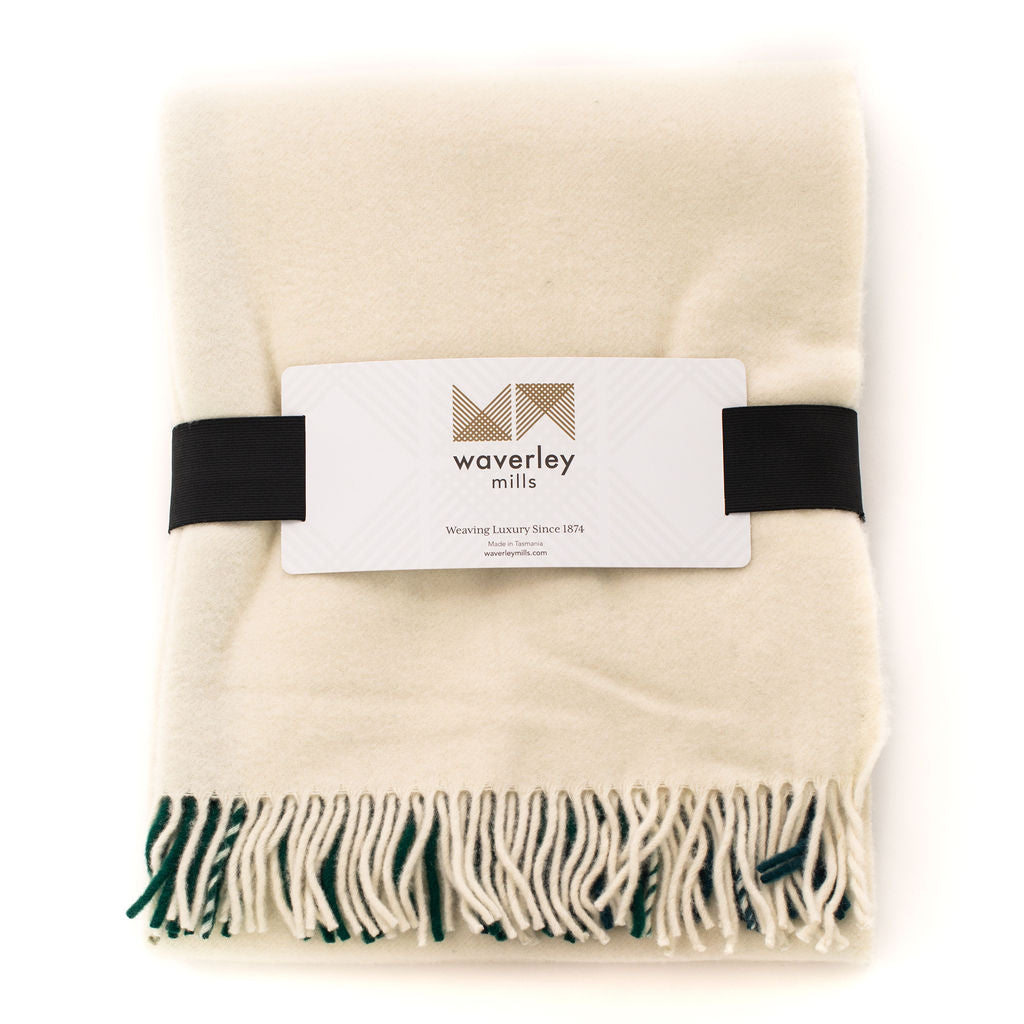 Double Cross Merino Throw (Green)