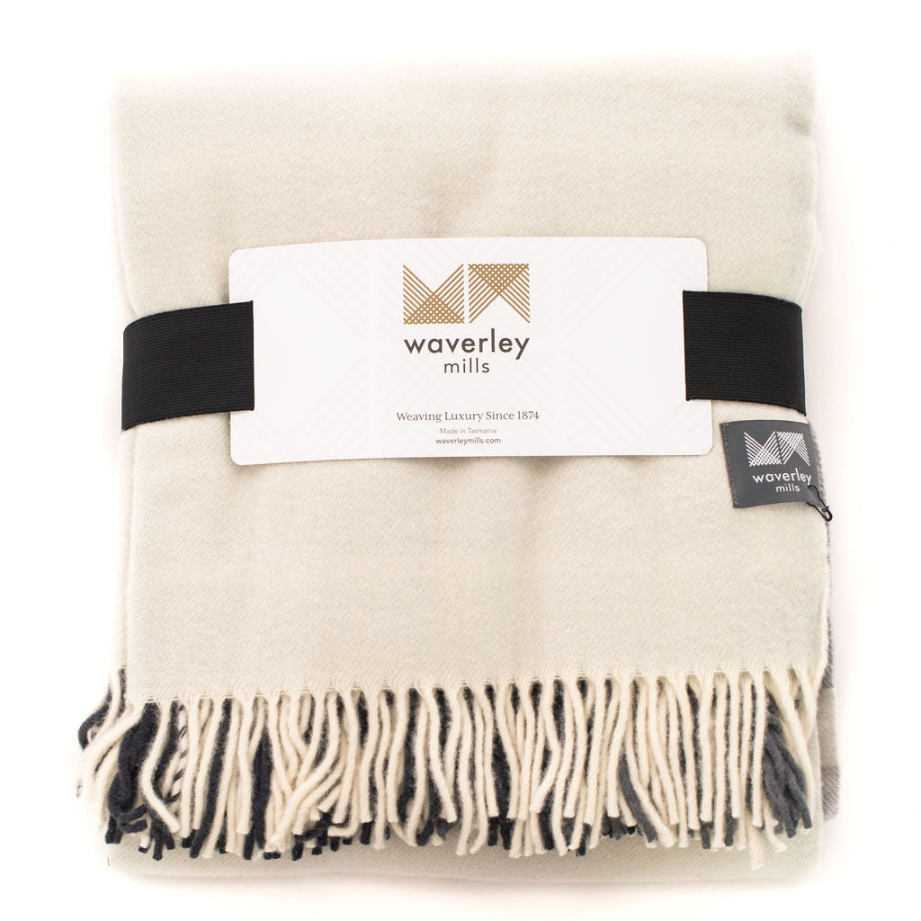 Double Cross Merino Throw (Grey)