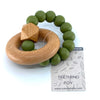Hexa Teether with Beech Ring (Olive)