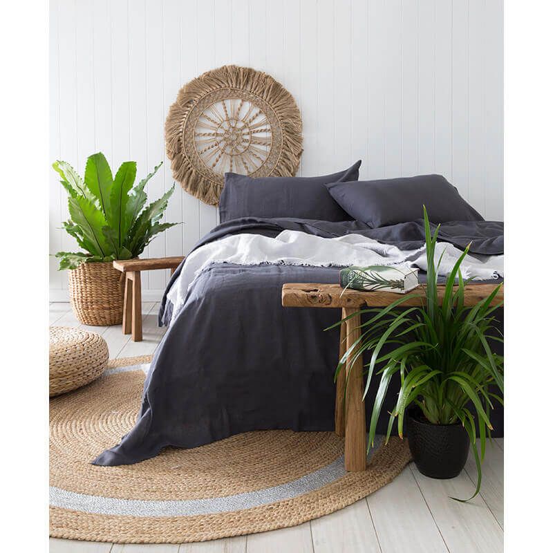 Linen Sheet Set Queen (Charcoal)