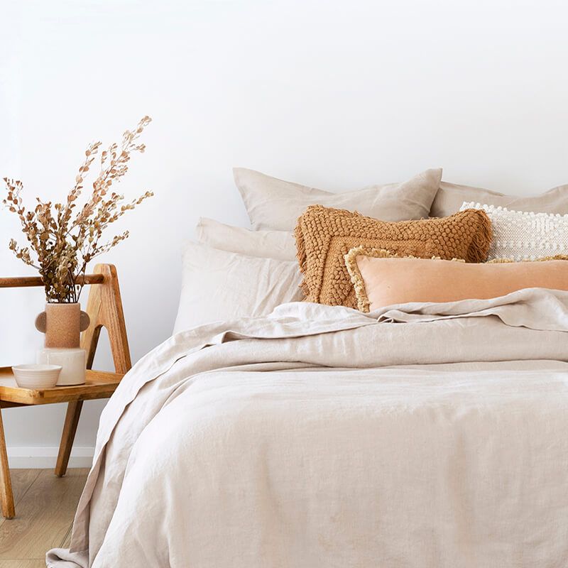 Linen Sheet Set Queen (Pebble)